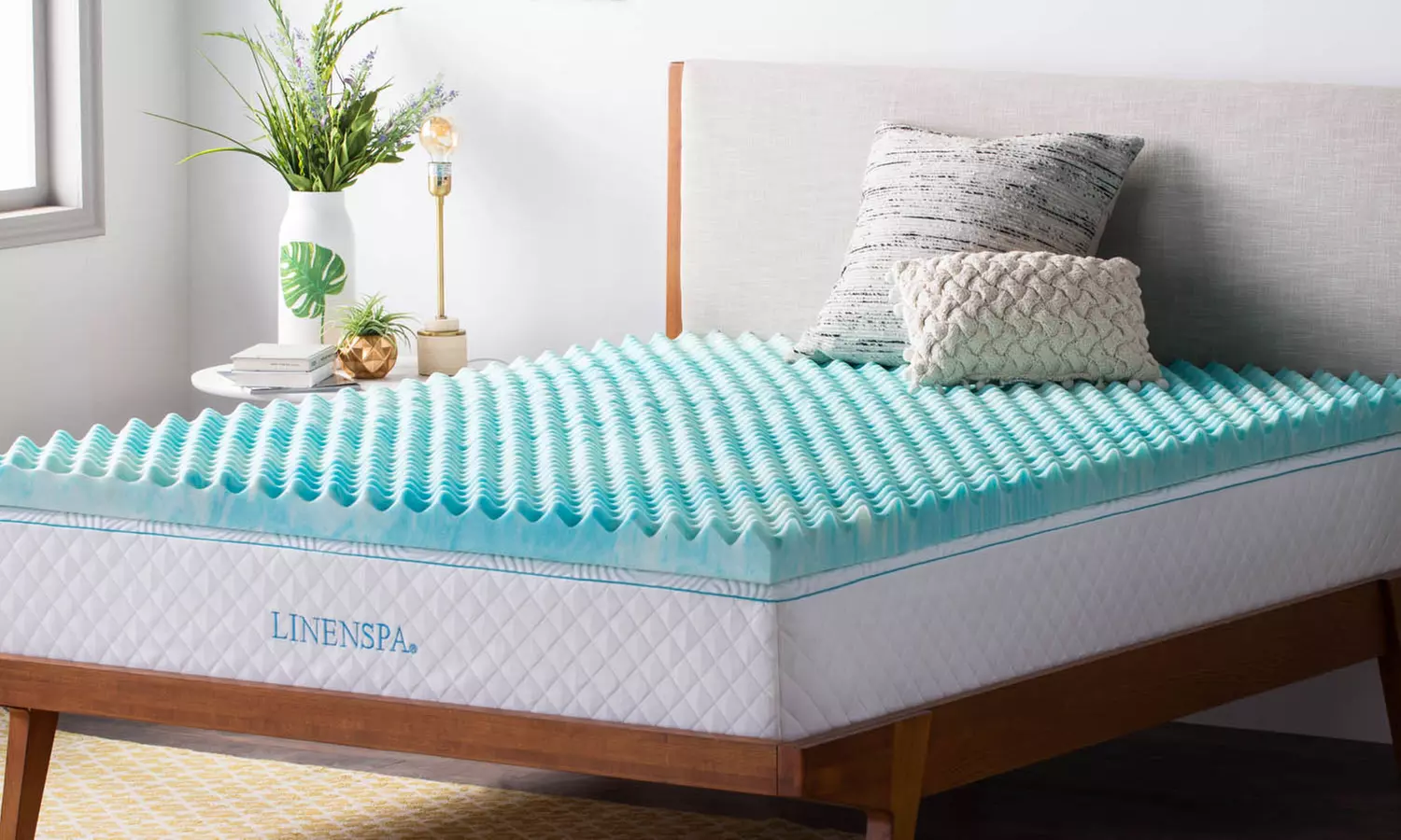 Linenspa Convoluted Gel Swirl Memory Foam Mattress Topper - Primary Image