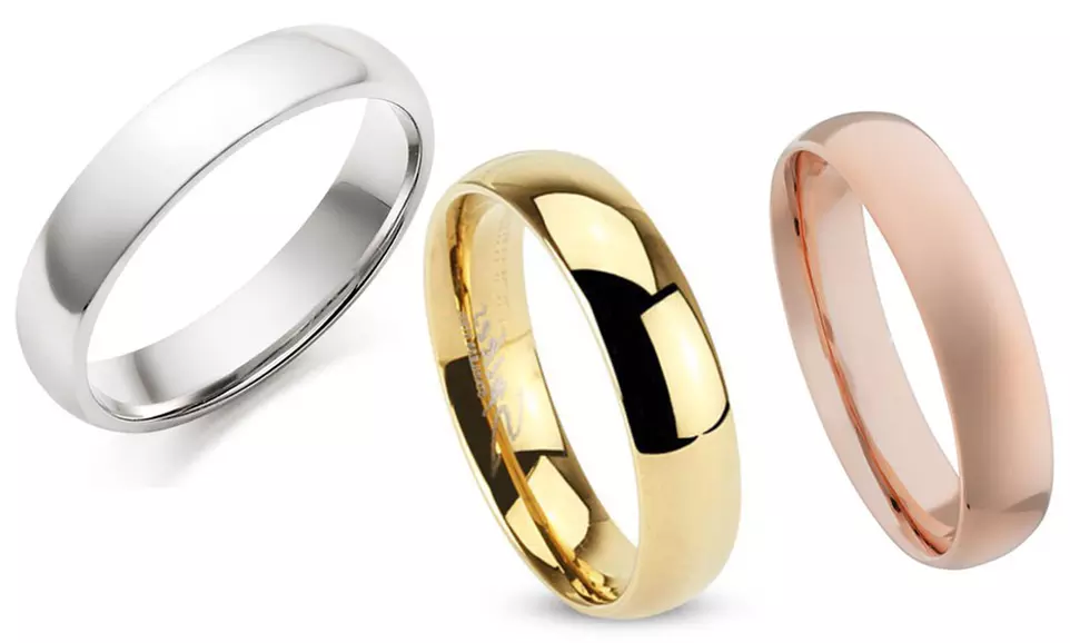 Stainless Steel Comfort Fit Unisex Band Ring by Spikes - Primary Image