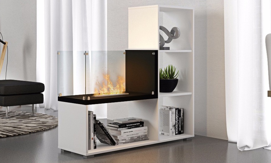 Image 2: Bookcase with Bio-Ethanol Fire