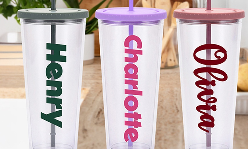 Image 2: Sin in Style with One or Two Custom Engraved Insulated Cups & Bottles!