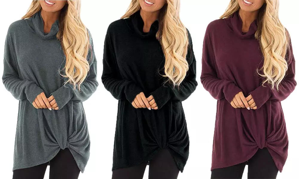 Leo Rosi Women's Kristy Cowl Neck Top. Plus Sizes Available. - Primary Image