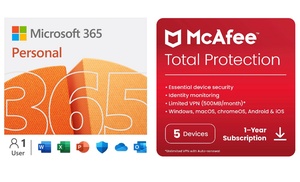 Microsoft 365 Personal & McAfee Total Protection - for up to 5 Devices