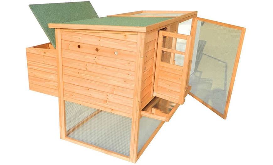 Image 5: Pawhut Wooden Chicken Coop