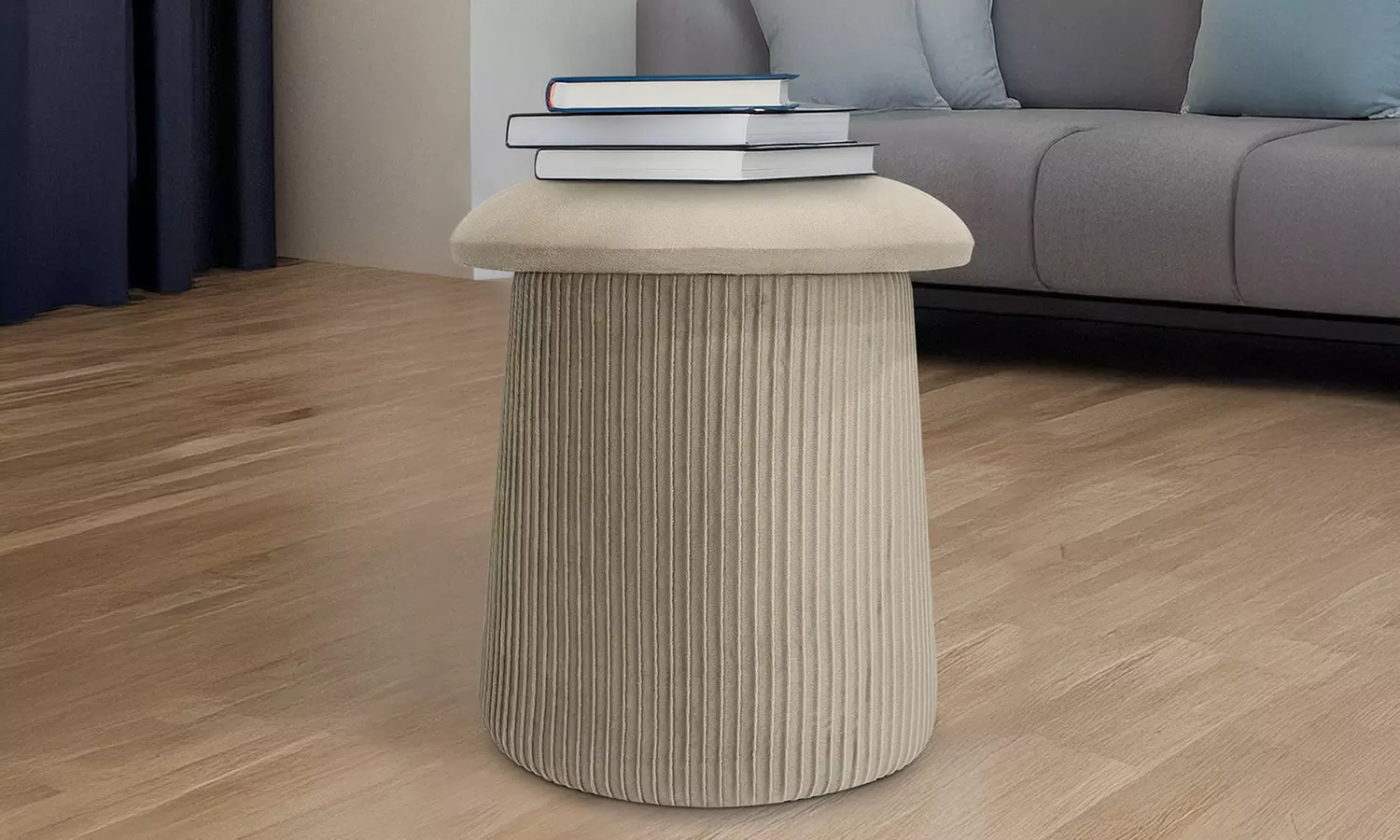 Pouf im Pilz-Design mit integriertem Stauraum