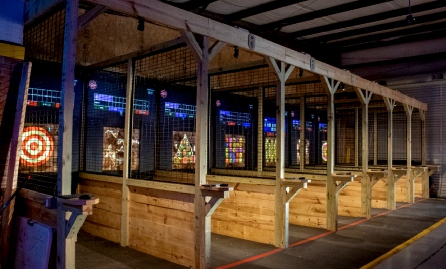 Image 1: Up to 30% Off Axe Throwing at Drift Wood Axe House!