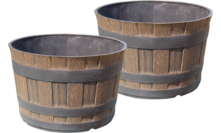 Image 2: Up to Five Cottage Barrel Garden Planters