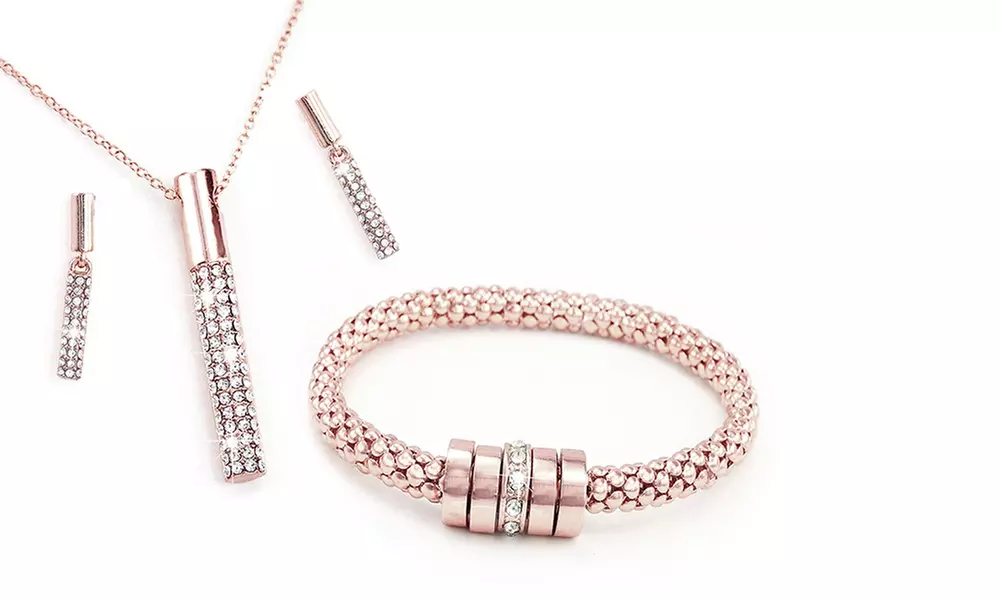 1 ou 2 parures 3 pièces ornées de cristaux Swarovski®, coloris au choix - Second Medium