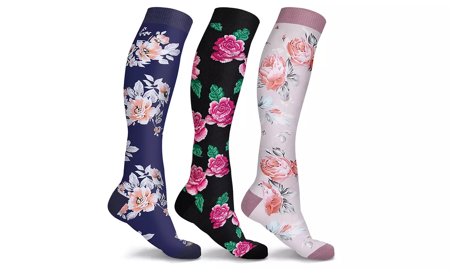 DCF Floral Compression Socks (3-Pairs or 6-Pairs) - Second Medium