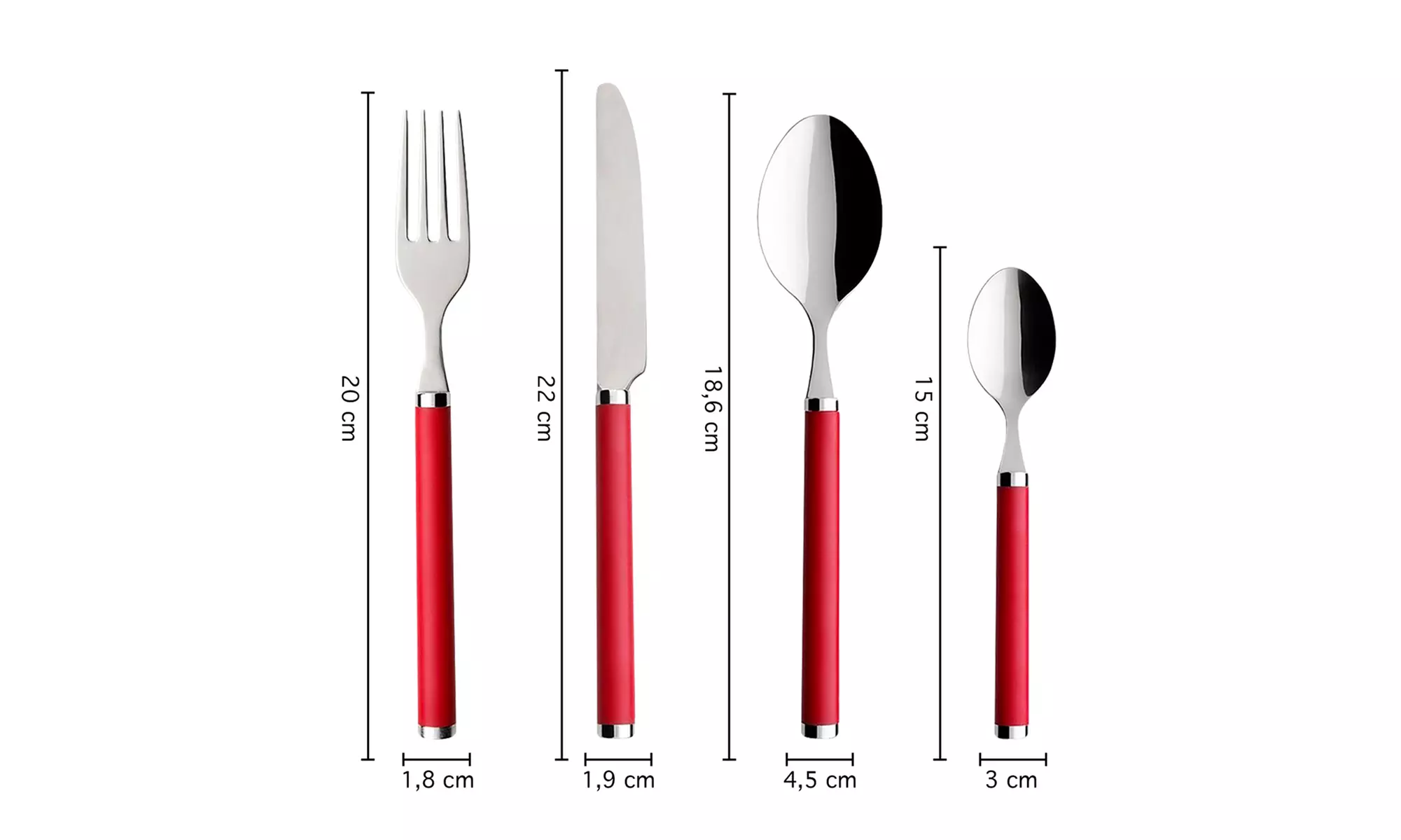 Set van 24 AZB rode bestekset