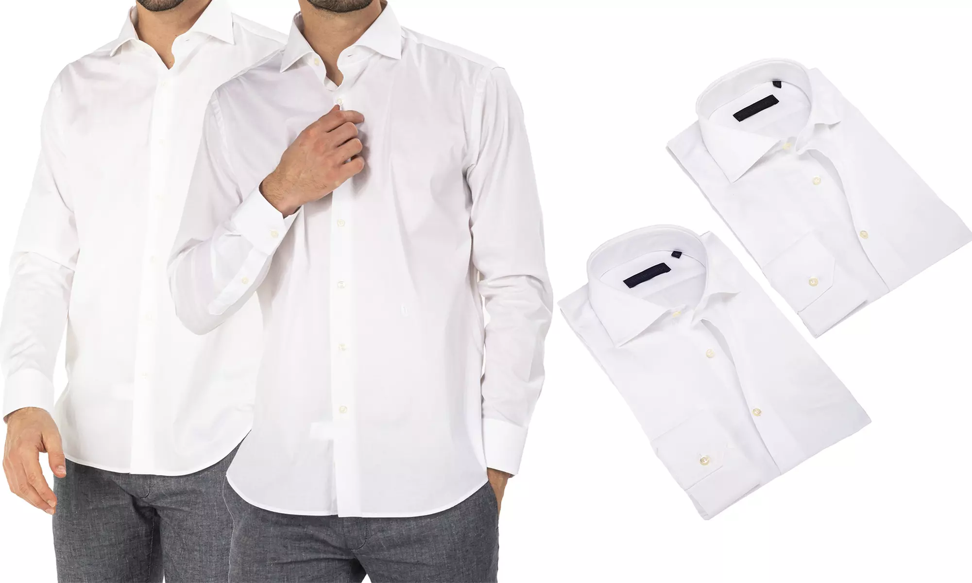 1 o 2 camicie bianche Tru Trussardi slim fit o regular da uomo, disponibili in varie taglie - Primary Image