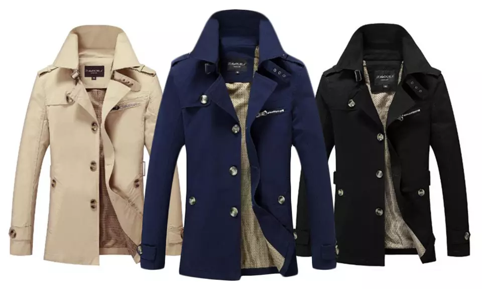 Stylische Jacke für Herren in Schwarz, Beige oder Navy - Primary Image