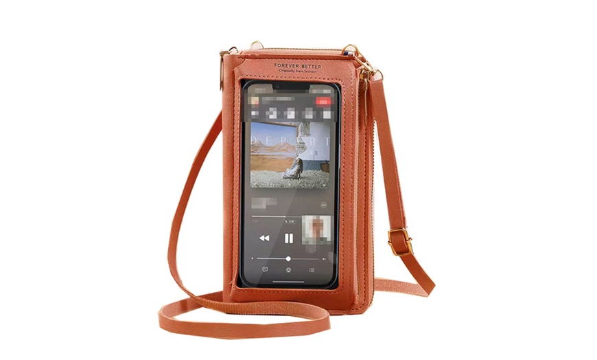 Image 14: Waterproof Crossbody Phone Bag with USB Charger Port