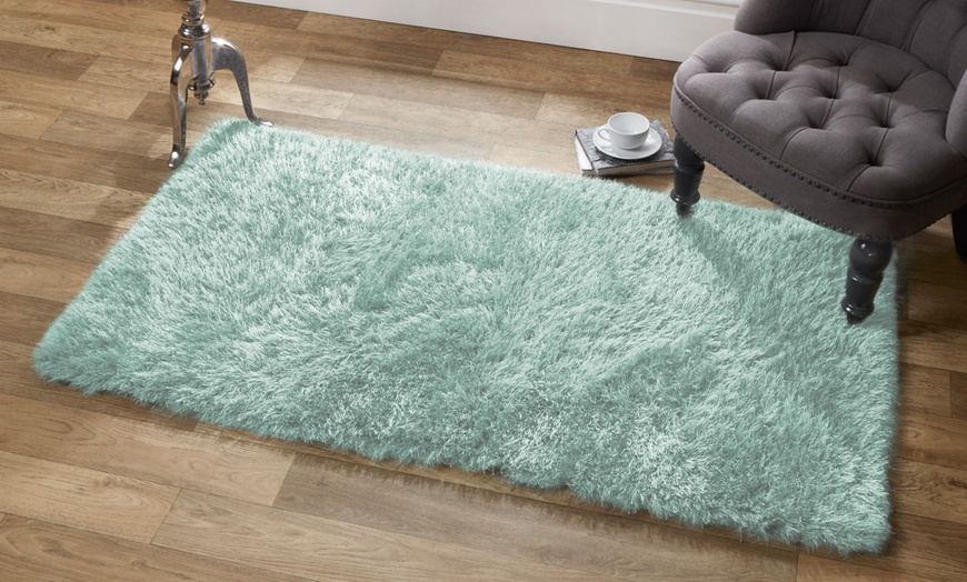 Image 1: Vienna Shimmer Shaggy Rug