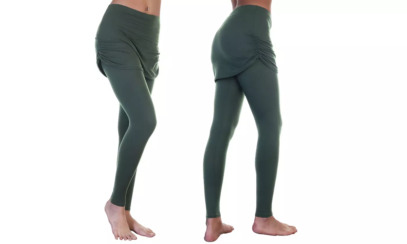 Angelina Women's Soft and Stretchy Mini Skirt Leggings (1- or 5-Pack). Plus Sizes Available. - Second Medium