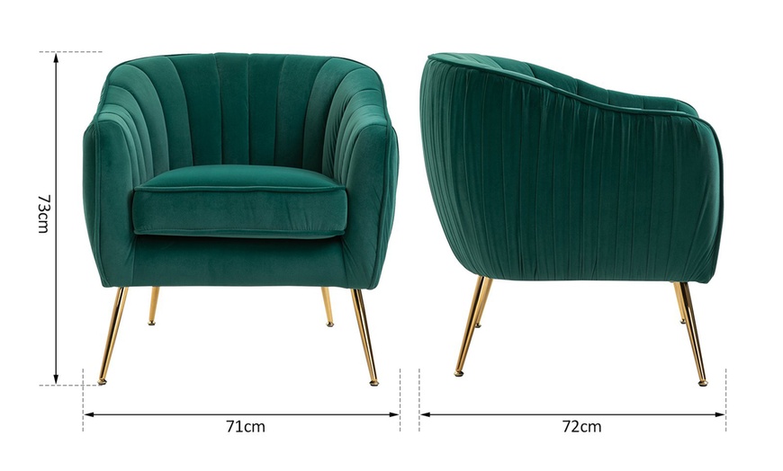 Image 6: HomCom Emerald Green Armchair