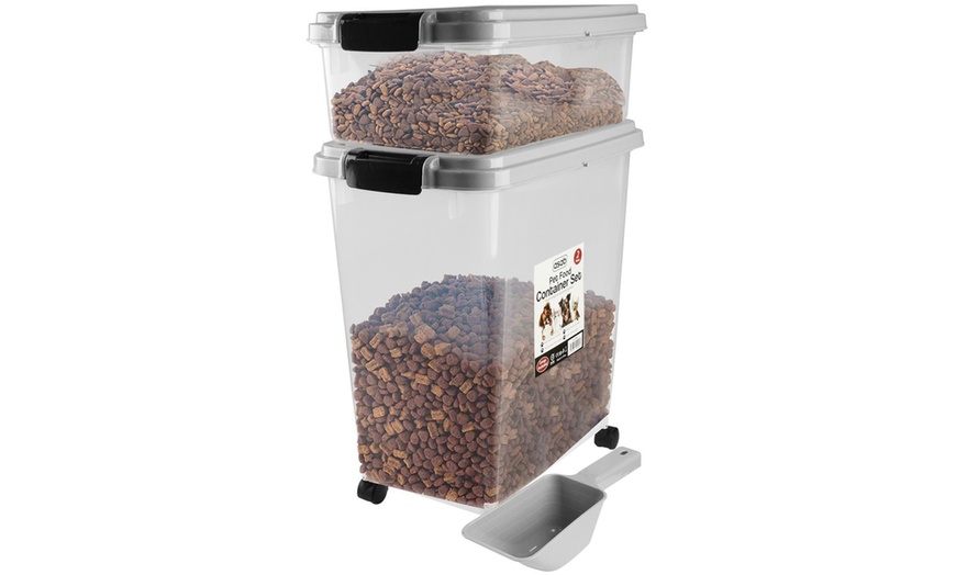 Image 2: Two-Piece Airtight Pet Food Storage Container Set