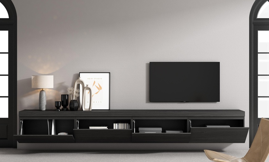 Image 27: Mueble TV '' Cozy'' con Chimenea Eléctrica XXL opcional y almacenaje