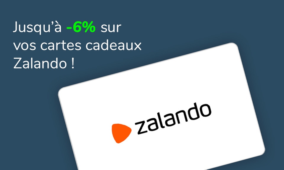 6% de remise sur les cartes cadeaux Zalando