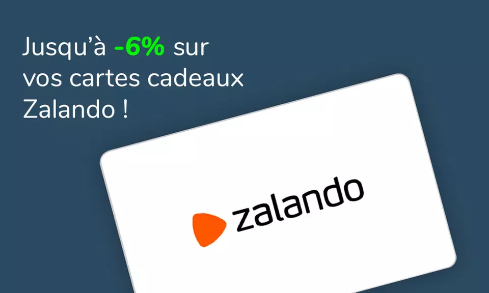 Jusqu'à 6% de remise sur les cartes cadeaux Zalando, avec Ma Carte Cadeau, c'est l'idée cadeau idéale - Primary Image
