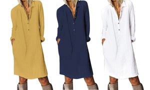 Women's Cotton Shirt Dress