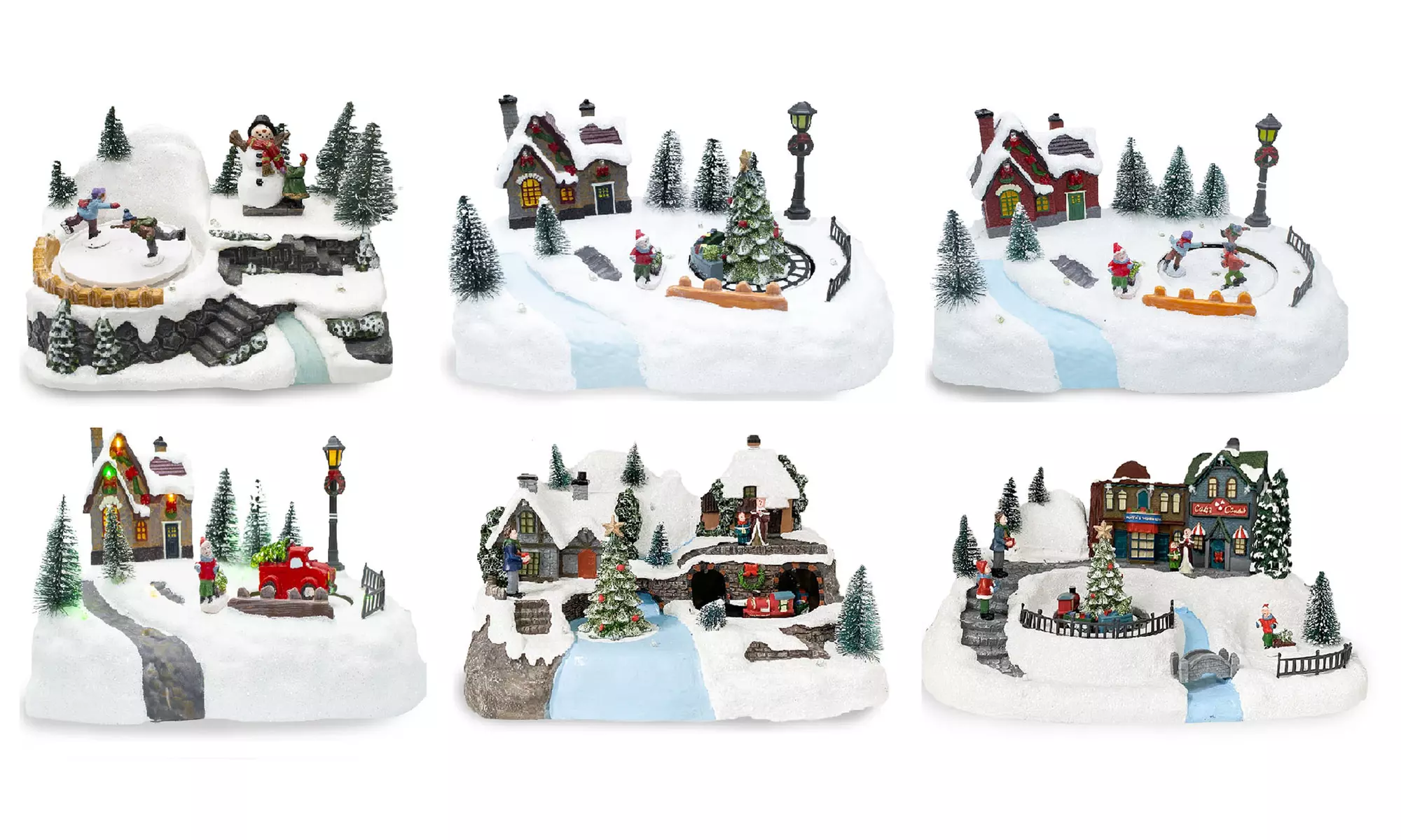 Villaggio natalizio innevato con luci, suoni e movimento disponibile in vari modelli - Primary Image