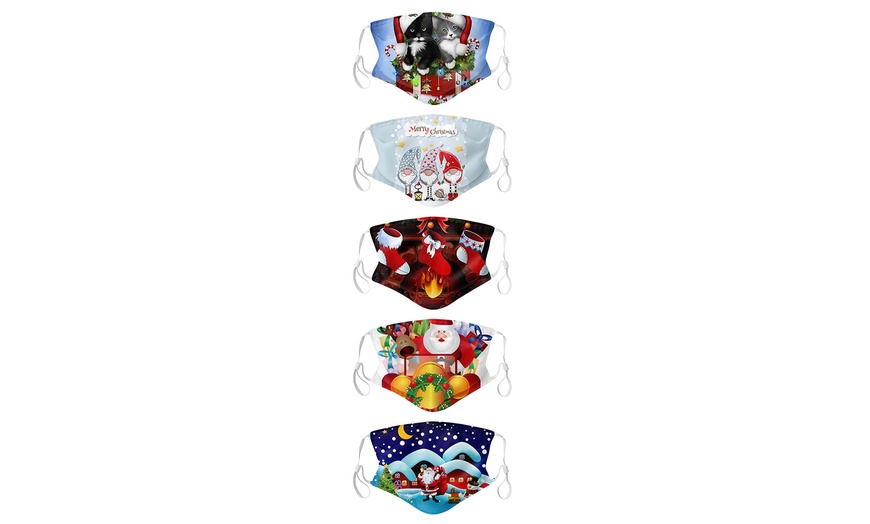 Image 4: 1, 3, 5, 10, or 20 Assorted Christmas Face Masks