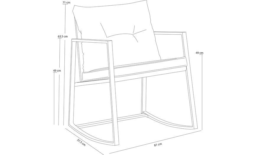 Image 3: Set da giardino con tavolo, poltrone dondolo Bakaji