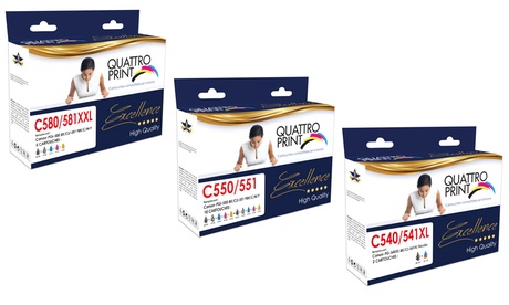 Packs de 2, 5 ou 10 cartouches d'encre pour imprimante compatibles Canon