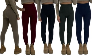 Up to Six Pairs of High Waist Seamless Fleece Leggings