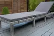 Grey Rattan-Effect Adjustable Sun Lounger with Cushion - Image 2