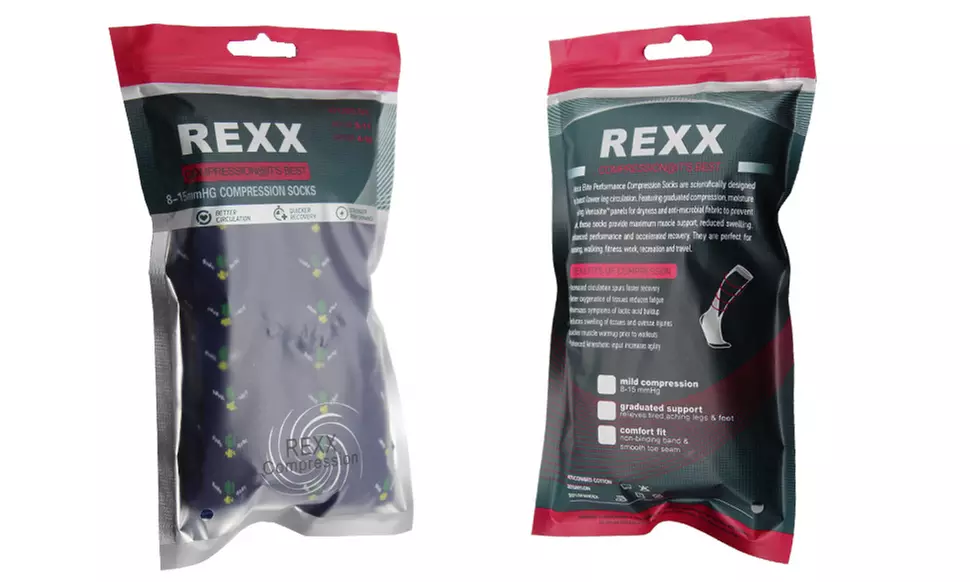 Rexx Fun Design Knee-High Compression Socks (5 Pairs) - Second Medium