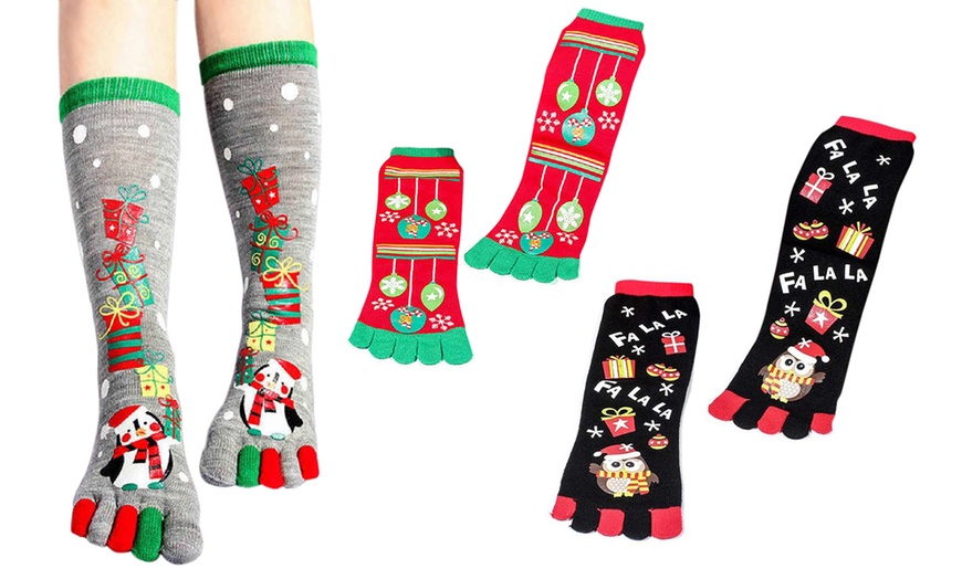 Image 1: Women's Christmas Cotton Socks