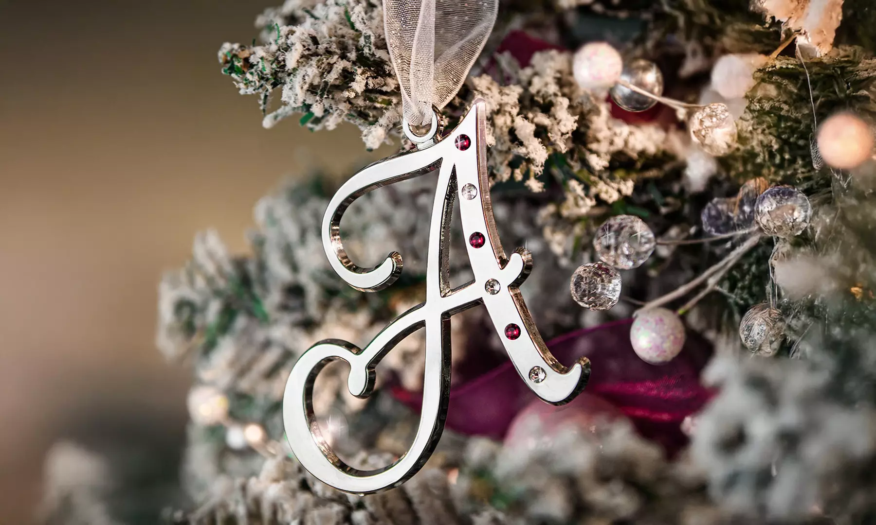Silvertone Initial Ornaments