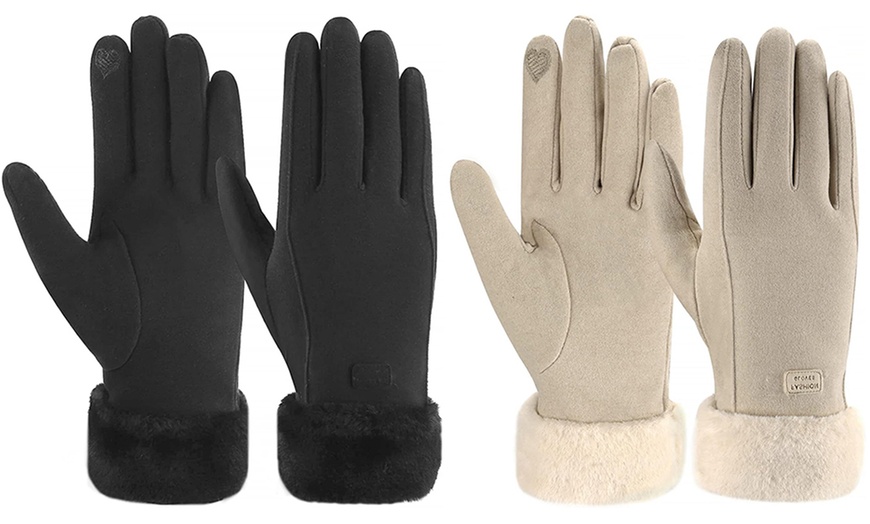 Image 12: 1 ou 2 paires de gants fourrés et/ou écharpe léopard assortie