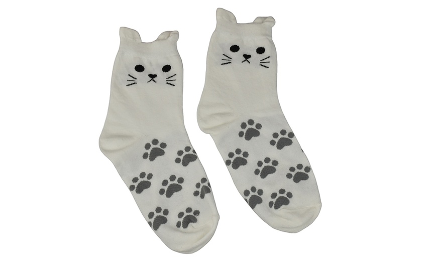 Image 6: Women's Cat Paw Socks Five-Pack