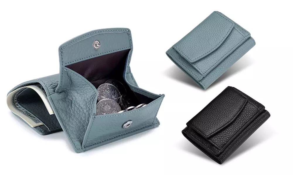 1x oder 2x Kleine Damen-Echtleder-Börse mit RFID-Schutz