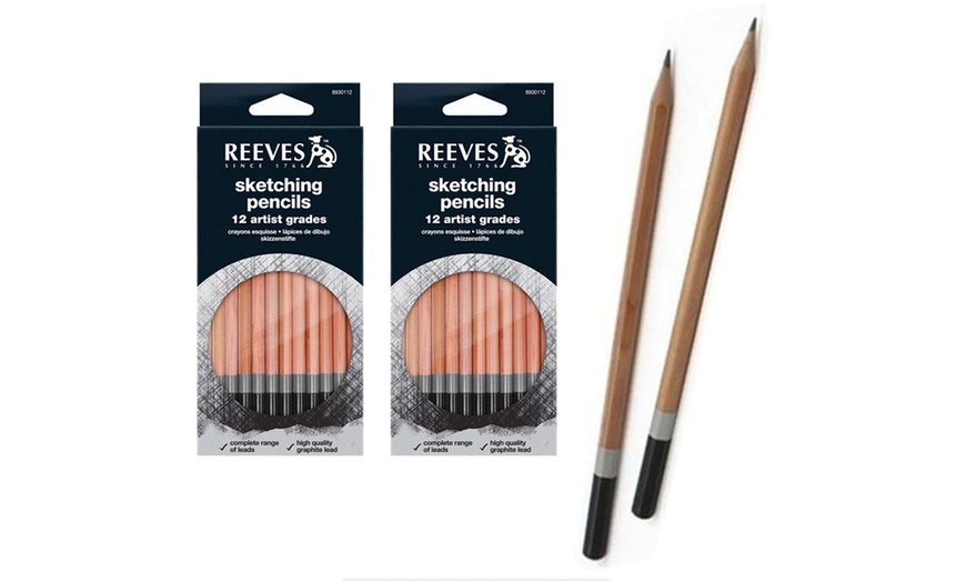 Image 1: 24 Reeves Sketching Pencils