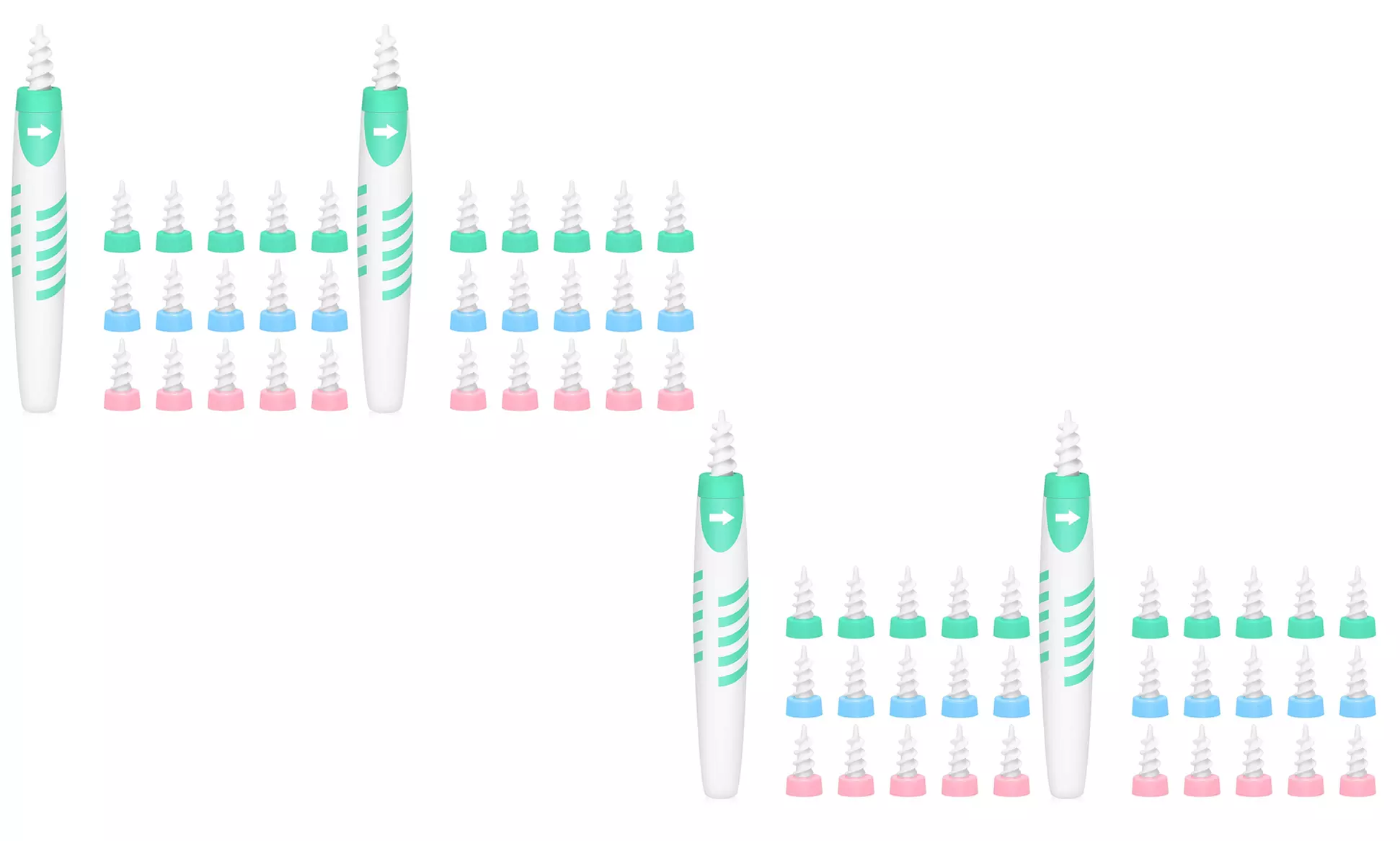 1, 2 ou 4 nettoyeurs d’oreilles avec 16 têtes spirale en silicone de rechange - Image 3