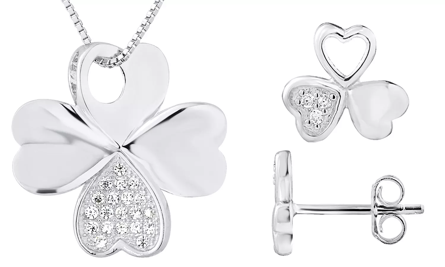 Bijoux en argent sterling, collier ou boucles d'oreilles Lucky - Primary Image