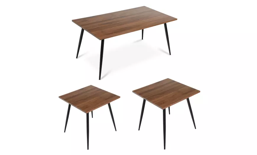 Image 2: Wooden Coffee Table and Two Side Tables Set