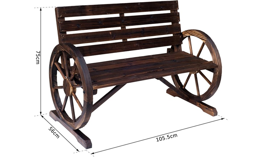 Image 13: Outsunny Two-Seater Garden Bench