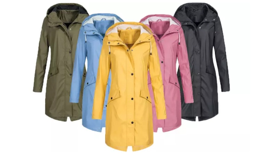 Image 1: Women's Waterproof Long Jacket