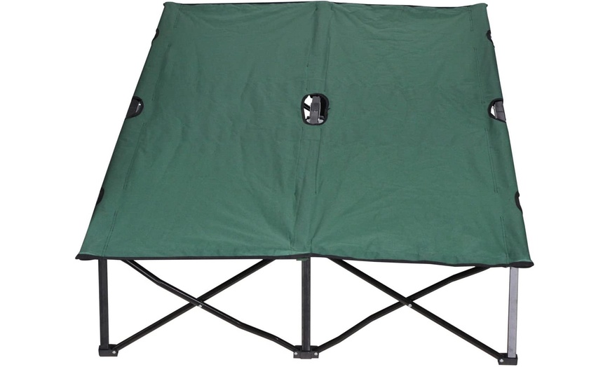 Image 9: Outsunny Double Camping Cot