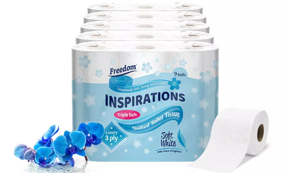 45, 90 or 135 Rolls of Freedom Three-Ply Toilet Paper