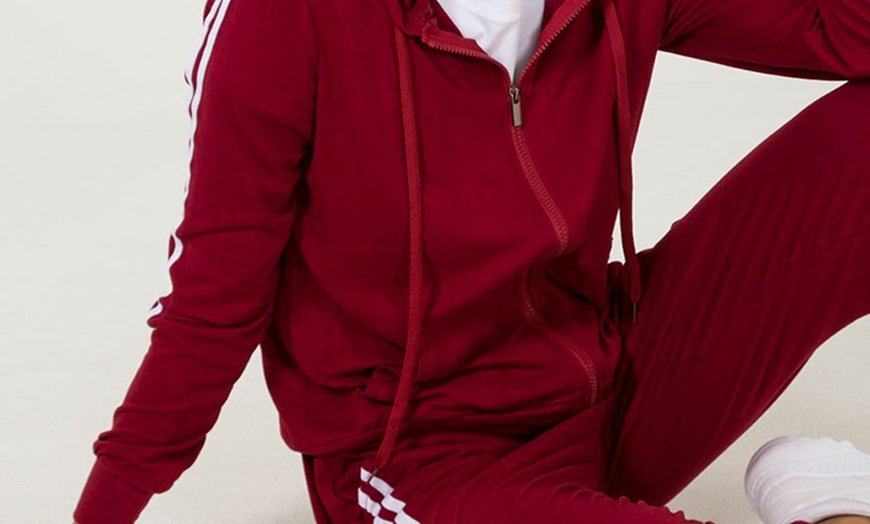 Image 8: QED London Supersoft side stripe tracksuit