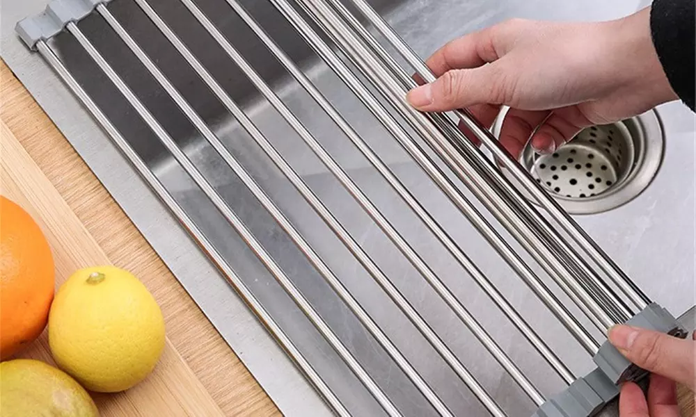 One or Two Expandable Roll Up Dish Drying Rack