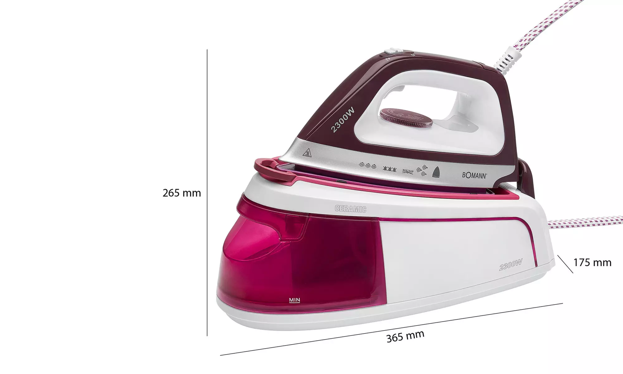 Centrale vapeur avec semelle en céramique 3,5 bar 2300 W DBS6034CB de Bomann - Image 7