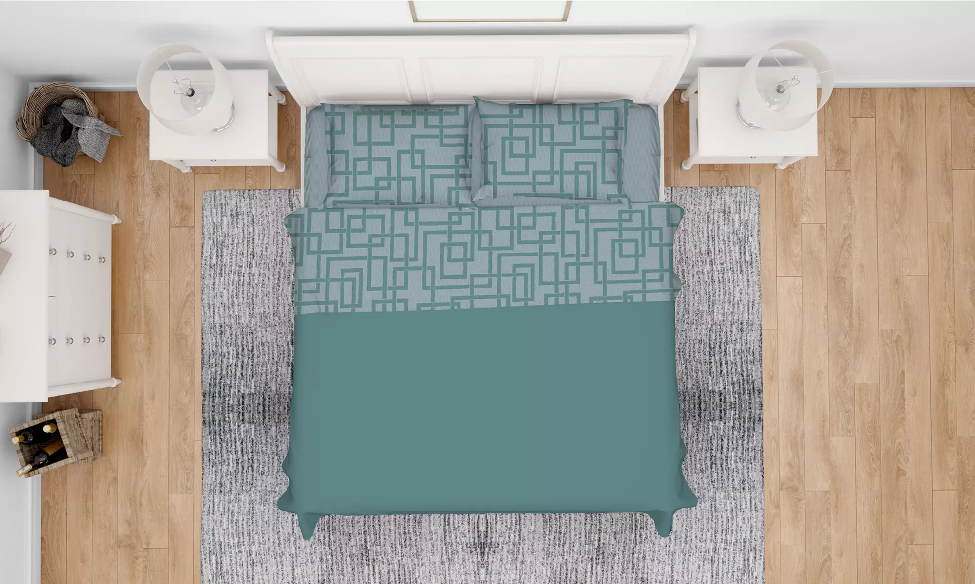 Completo lenzuola in 100% cotone fantasie rigate made in Italy