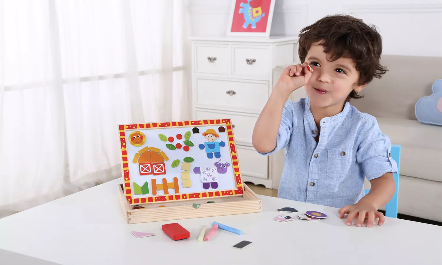 Tableau de puzzle magnétique 3en1 Tooky Toys - Second Medium