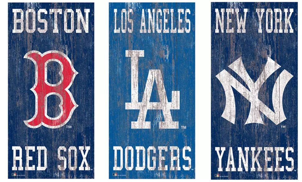 Adventure Furniture MLB Distressed 6"x12" Heritage Logo Team Name Sign - Primary Image